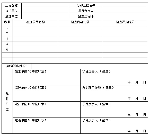 消防给水系统及消火栓系统工程验收记录