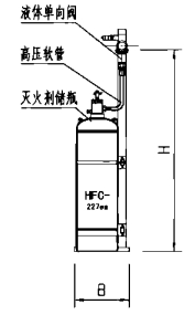 单排钢瓶侧视图 