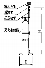 单排瓶组钢瓶侧视图