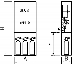 带灭火器箱组合式消防柜外形图