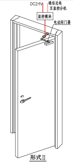 单开防火门监控系统安装图示（形式II）