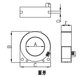 剩余电流互感器外形尺寸图（圆形）