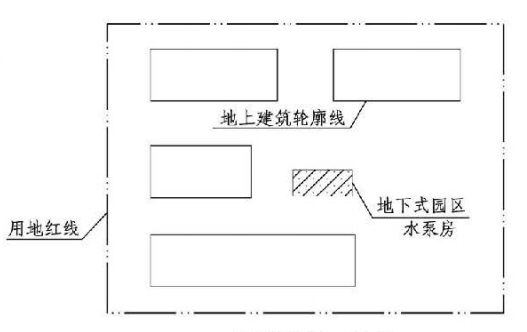 3.5.2图示  地下建筑示意图B 水泵房为地下建筑