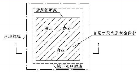 3.5.3图示  消火栓设计流量可折减示例